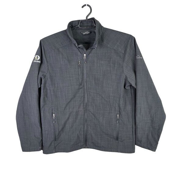 Mens Eddie Bauer Gray Full Zip Jacket 100% Polyester Dolese Fleece Lining XL - Picture 1 of 10